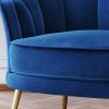 Modern Velvet Accent Barrel Chair Leisure Accent Chair Living Room Upholstered Armchair Vanity Chair for Bedroom Meeting Room; Blue