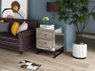 mirrored 2 drawer nightstand; Modern End Table with Drawer; Bedside Table for Bedroom; Living Room