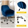 New -Modern home office leisure chair with adjustable velvet height and adjustable casters (NAVYBLUE)