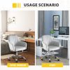 New -Modern home office leisure chair with adjustable velvet height and adjustable casters (LIGHTGRAY)