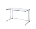 Tyrese Writing Desk; Clear Glass & Chrome Finish AL