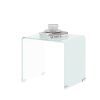 Whole Tempered Glass Coffee Table End Table Side Table for Living Room; bedroom; White