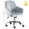 New -Modern home office leisure chair with adjustable velvet height and adjustable casters (DARKGREY)