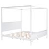 King Size Canopy Platform Bed with Headboard and Footboard,With Slat Support Leg,White