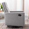 Modern Upholstered Rocker Nursery Chair Plush Seating Glider Swivel Recliner Chair; Gray