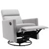 Modern Upholstered Rocker Nursery Chair Plush Seating Glider Swivel Recliner Chair; Gray