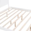 King Size Canopy Platform Bed with Headboard and Footboard,With Slat Support Leg,White