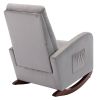 Baby Room High Back Rocking Chair Nursery Chair , Comfortable Rocker Fabric Padded Seat ,Modern High Back Armchair