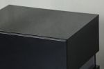 High Gloss LED Side Table; Modern Nightstands with 3 Drawer for Bedroom; Living Room; Black