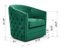 COCO 31.5&quot;W Velvet Swivel Accent Chair-Green