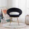 Black Velvet Modern accent/Conversation Lounge Chair With Gold Plated Legs; unique appearance; Suitable For Office; Lounge; Living Room