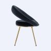 Black Velvet Modern accent/Conversation Lounge Chair With Gold Plated Legs; unique appearance; Suitable For Office; Lounge; Living Room