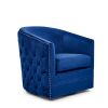 COCO 31.5&quot;W Velvet Swivel Accent Chair-Navy