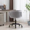 Zen Zone Velvet Leisure office chair; suitable for study and office; can adjust the height; can rotate 360 degrees; with pulley; Grey