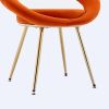 Orange Velvet Modern accent/Conversation Lounge Chair With Gold Plated Legs; unique appearance; Suitable For Office; Lounge; Living Room