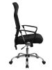 High Back Black Split Leather Chair with Mesh Back [BT-905-GG]