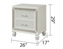 Crystal Nightstand Made with Wood Finished in White