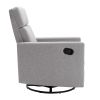 Modern Upholstered Rocker Nursery Chair Plush Seating Glider Swivel Recliner Chair; Gray