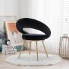 Black Velvet Modern accent/Conversation Lounge Chair With Gold Plated Legs; unique appearance; Suitable For Office; Lounge; Living Room