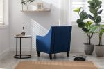 Velvet Accent Chair; Modern and Cozy Sofa Chair with Wood Legs; Tufted Accent Armchair for Living Room/Bedroom/Office/Guest Room; SAPPHIREBLUE