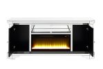 ACME Noralie TV STAND W/FIREPLACE Mirrored & Faux Diamonds LV00520