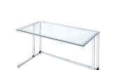 Tyrese Writing Desk; Clear Glass & Chrome Finish AL