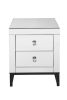 mirrored 2 drawer nightstand; Modern End Table with Drawer; Bedside Table for Bedroom; Living Room