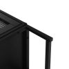 Nightstand with Wireless Charging Station / LED Lights / Drawer; Black Bedside Table for Bedroom