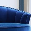 Modern Velvet Accent Barrel Chair Leisure Accent Chair Living Room Upholstered Armchair Vanity Chair for Bedroom Meeting Room; Blue