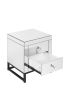 mirrored 2 drawer nightstand; Modern End Table with Drawer; Bedside Table for Bedroom; Living Room