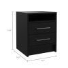 Rowley 2-Drawer 1-Shelf Rectangle Nightstand Black Wengue