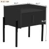 Nightstand with Drawer ; Storage Bedside Table with USB Charging Ports- Black