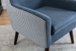 Casual Living Room Accent Chair and Side Table w Storage Blue Color Comfortable Contemporary Living Room Furniture