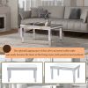 ON-TREND Fashionable Modern Glass Mirrored Coffee Table; Easy Assembly Cocktail Table with Crystal Design and Adjustable Height Legs; Silver