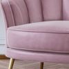 Modern Velvet Accent Barrel Chair Leisure Accent Chair Living Room Upholstered Armchair Vanity Chair for Bedroom Meeting Room; Pink