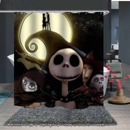 Skull Digital Print Shower Curtain (Option: 3color-180x180cm)