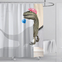 Mandala Starry Sky DIY Polyester Shower Curtain Waterproof (Option: Dinosaur bath-180x180cm)