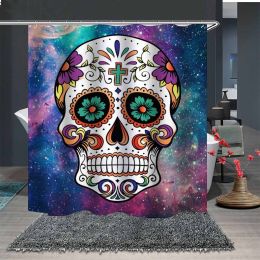 Skull Digital Print Shower Curtain (Option: 1color-165x180cm)