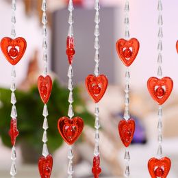 Household Plastic Crystal Acrylic Door Chain Decoration (Option: Transparent red-130x130)