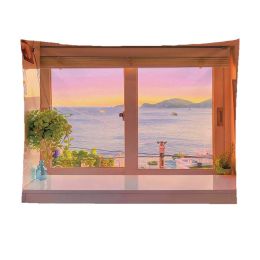 False Window Window Scenery Background Cloth (Option: Meet by chance-130x150cm)