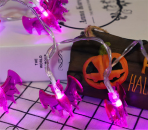 Halloween Battery Remote Control USB LED String Lights (Option: Purple bat-6meters 40lights white)