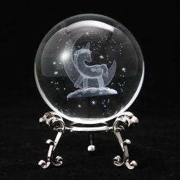 1pc Crystal Ball Art Decoration; Decoration Craft; Crystal Ball Valentine's Day Gifts Birthday Gifts (Color: Unicorn)