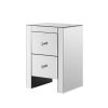 Mirrored Nightstand End Tables with 2/3/4-Drawer; Silver Modern Beside Table; Mirror Accent Side Table for Bedroom; Living Room