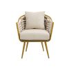 COOLMORE Velvet Accent Chair Modern Upholstered Armchair Tufted Chair with Metal Frame; Single Leisure Chairs for Living Room Bedroom Office Balcony