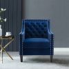 accent armchair living room chair with nailheads and solid wood legs