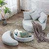 Orisfur. 360&deg; Swivel Accent Barrel Chair with Storage Ottoman &amp; 4 Pillows; Modern Linen Leisure Chair Round Accent for Living Room