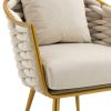 COOLMORE Velvet Accent Chair Modern Upholstered Armchair Tufted Chair with Metal Frame; Single Leisure Chairs for Living Room Bedroom Office Balcony