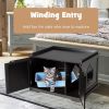 Cat Litter Box Enclosure with Double Doors for Large Cat and Kitty