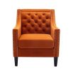 accent armchair living room chair with nailheads and solid wood legs