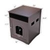 Cat's Wooden House Indoor Feline Condo Toilet Litter Box Hideaway Beside Table Nightstand XH